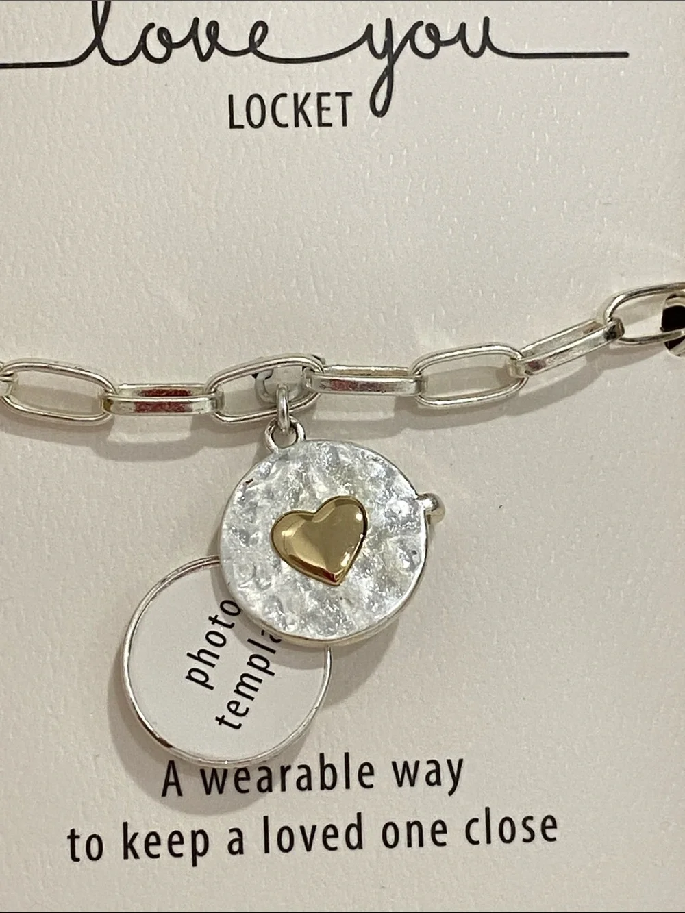 NEW IN BOX DEMDACO Silver and Gold Heart Locket Bracelet